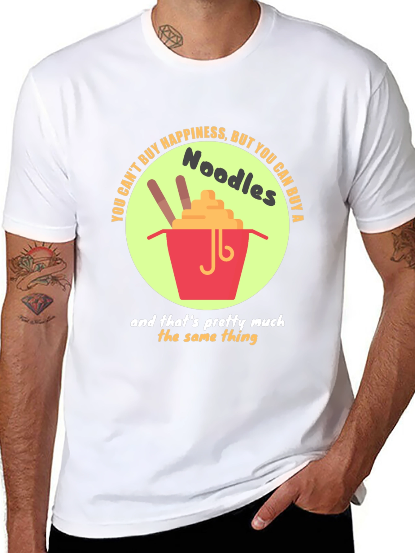 Noodles Happiness T-Shirt - Funny Foodie Tee
