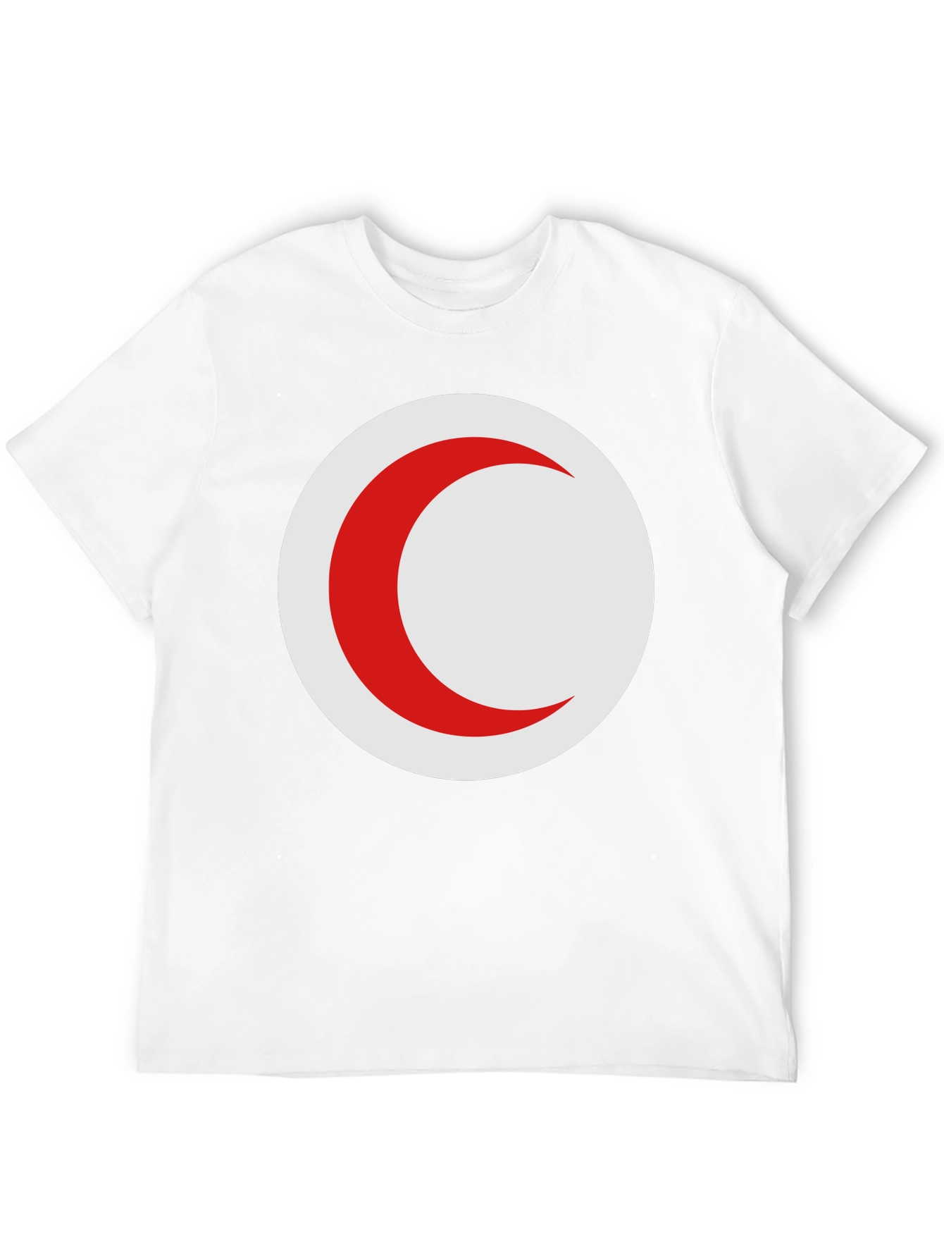 Red Crescent Moon on Black T-Shirt