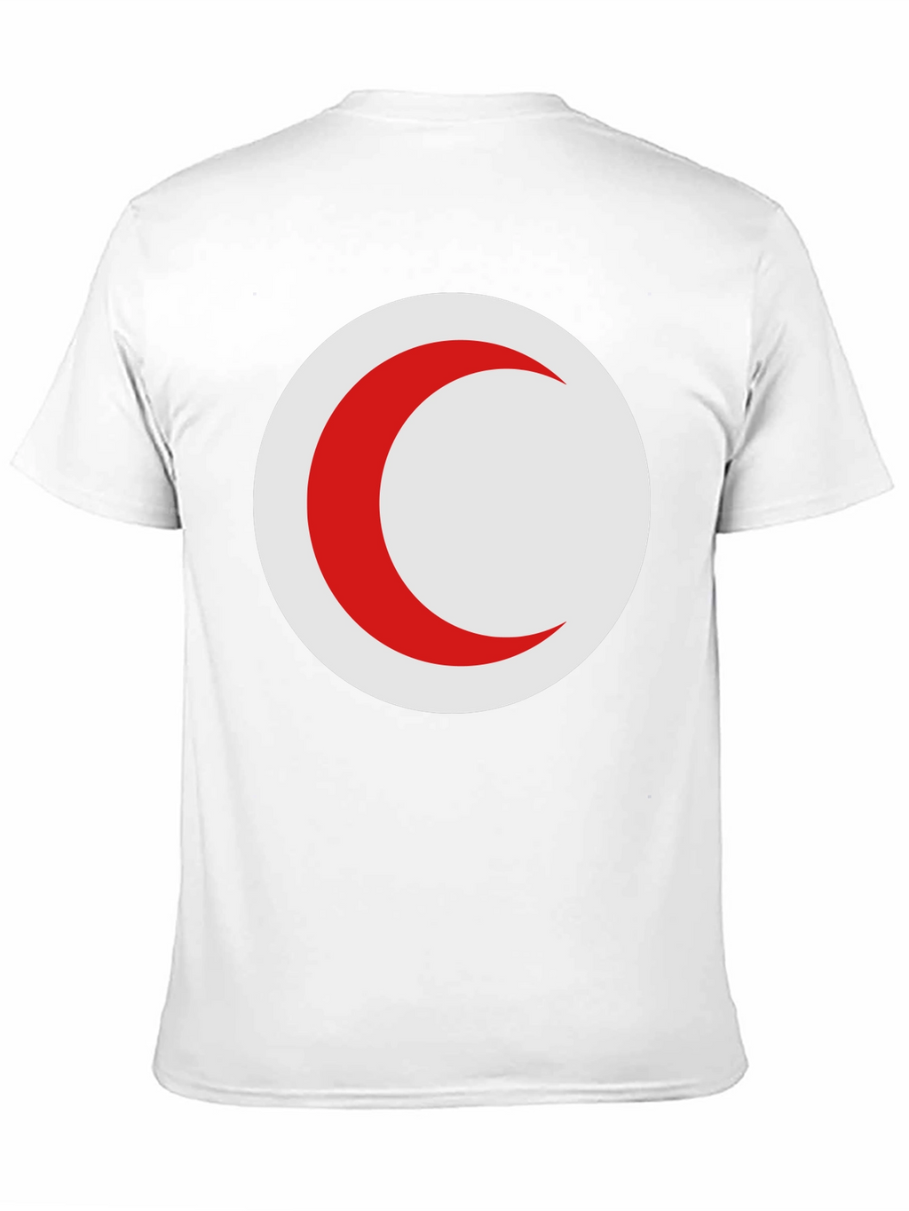 Red Crescent Moon on Black T-Shirt
