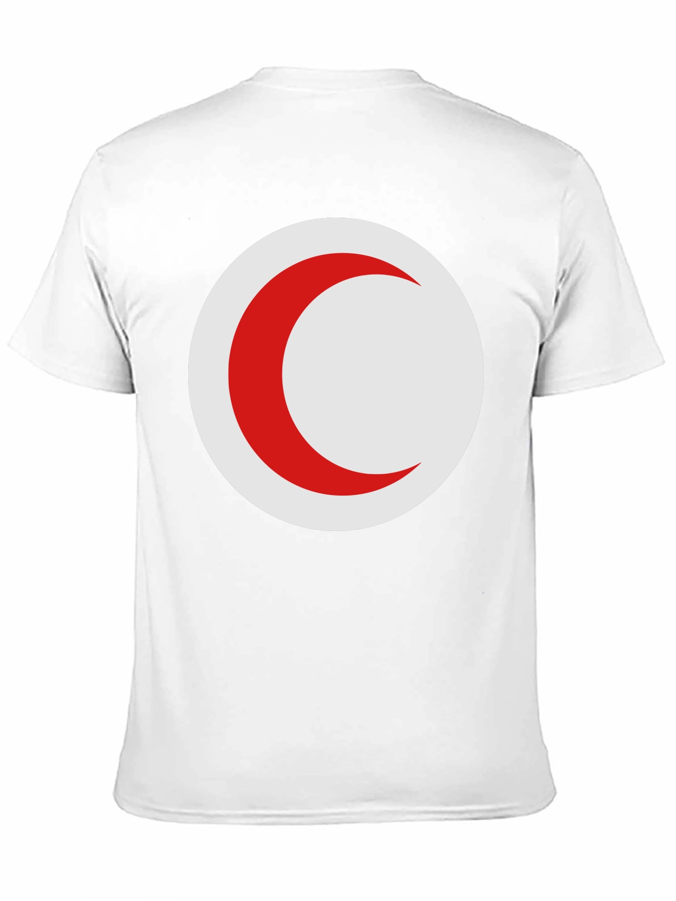 Red Crescent Moon on Black T-Shirt
