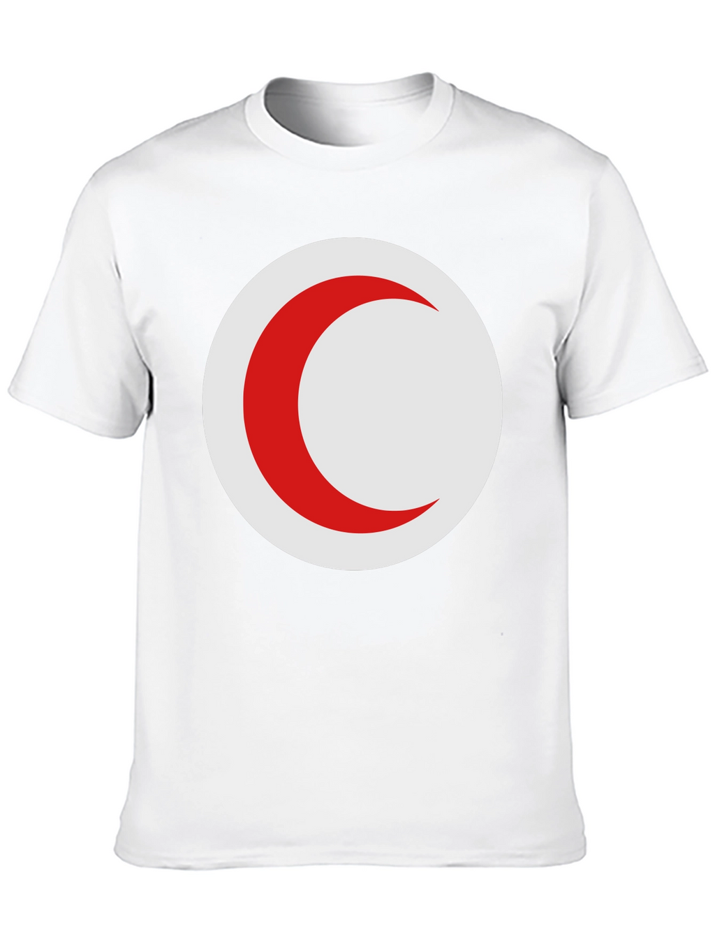 Red Crescent Moon on Black T-Shirt