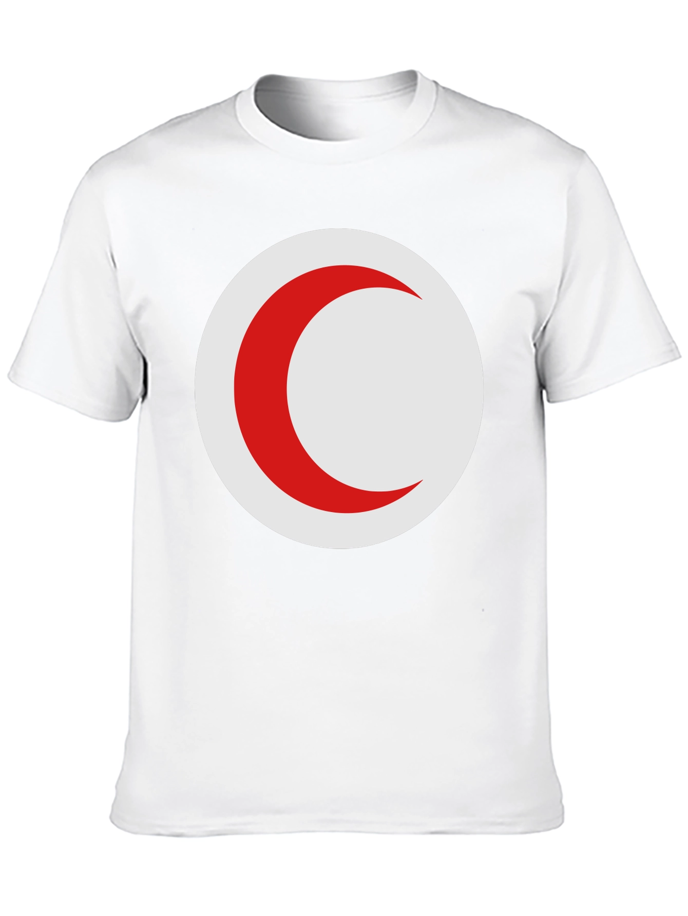 Red Crescent Moon on Black T-Shirt
