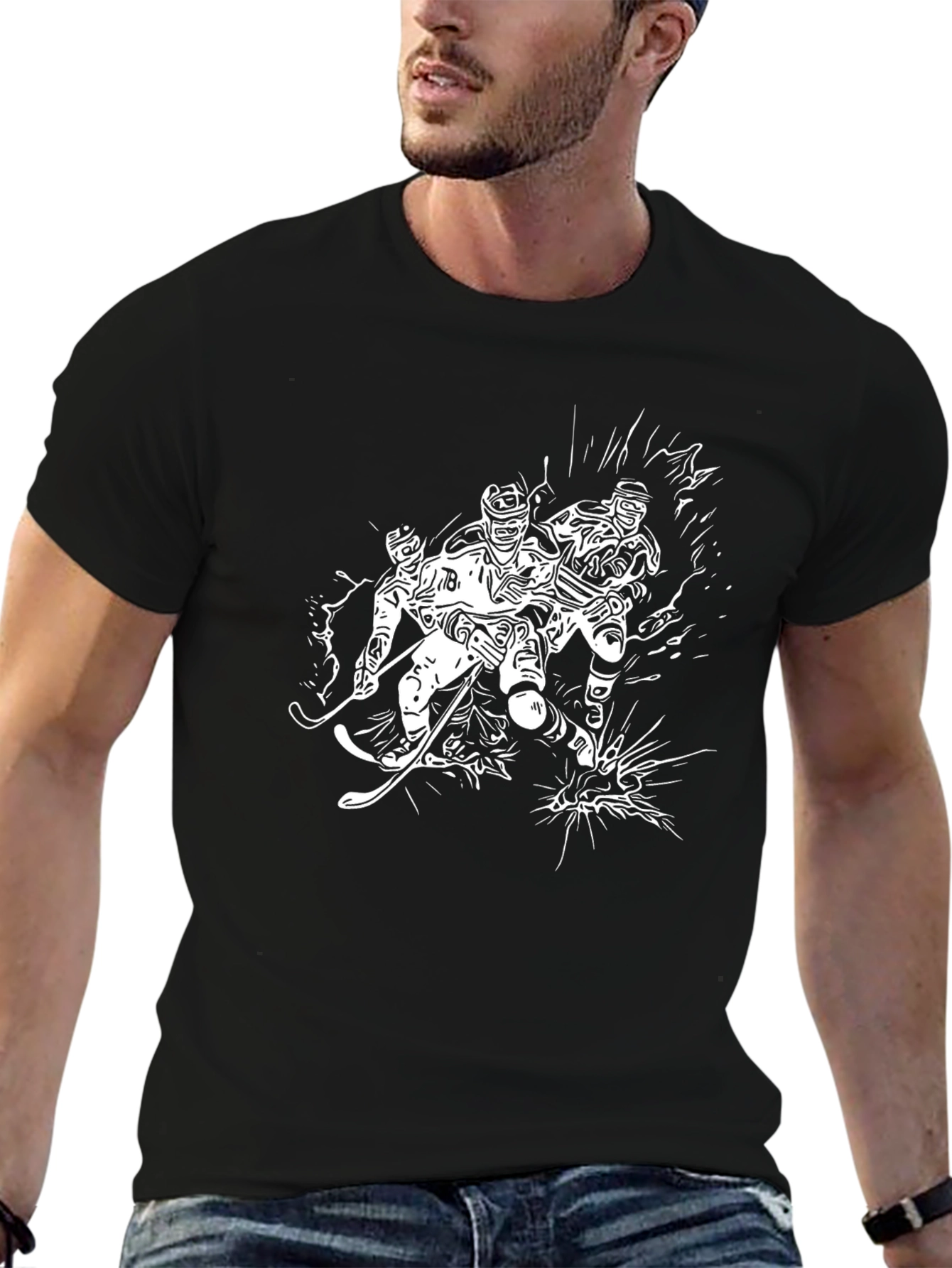 Hockey Players Graphic T-Shirt