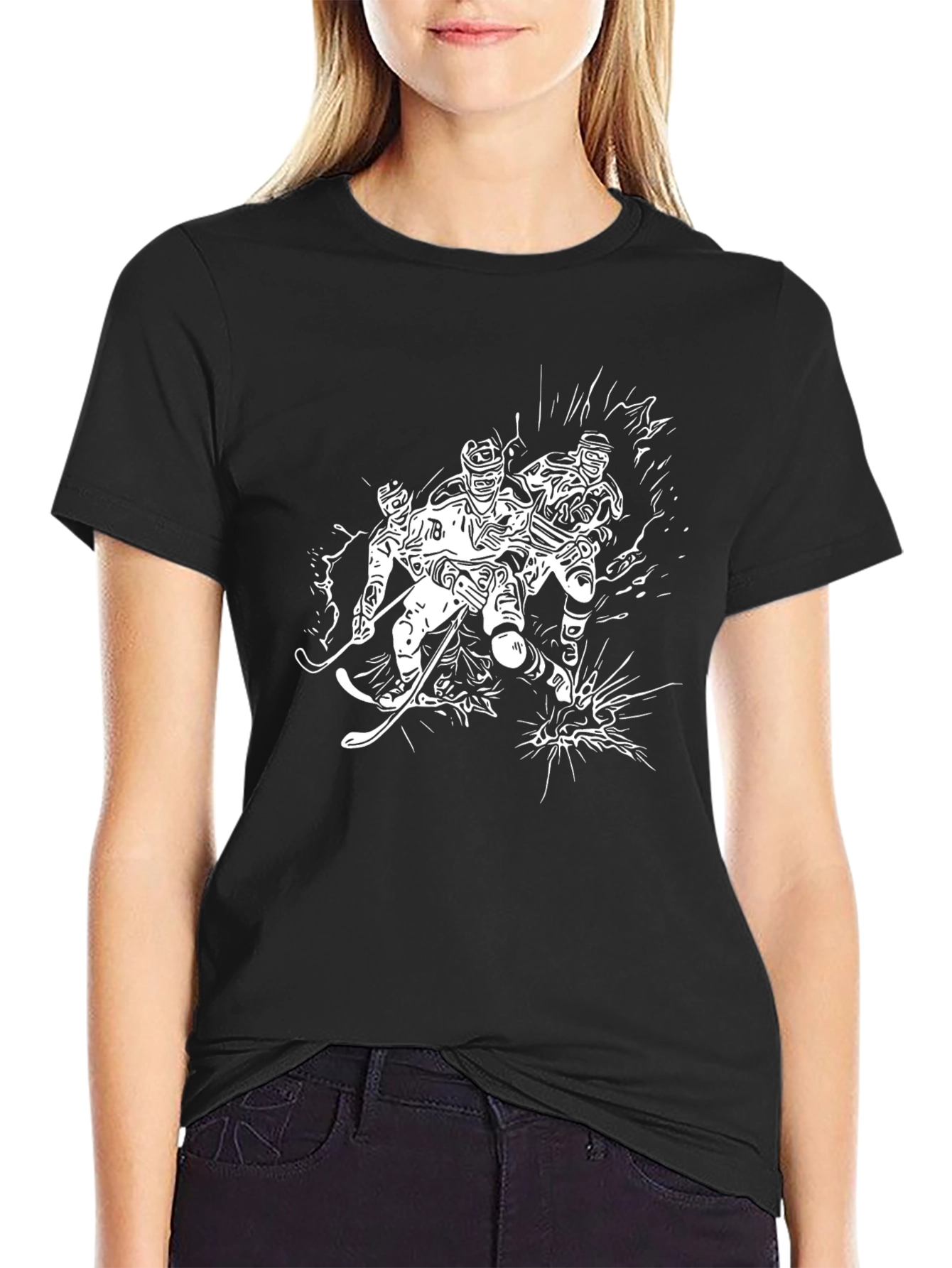 Hockey Players Graphic T-Shirt