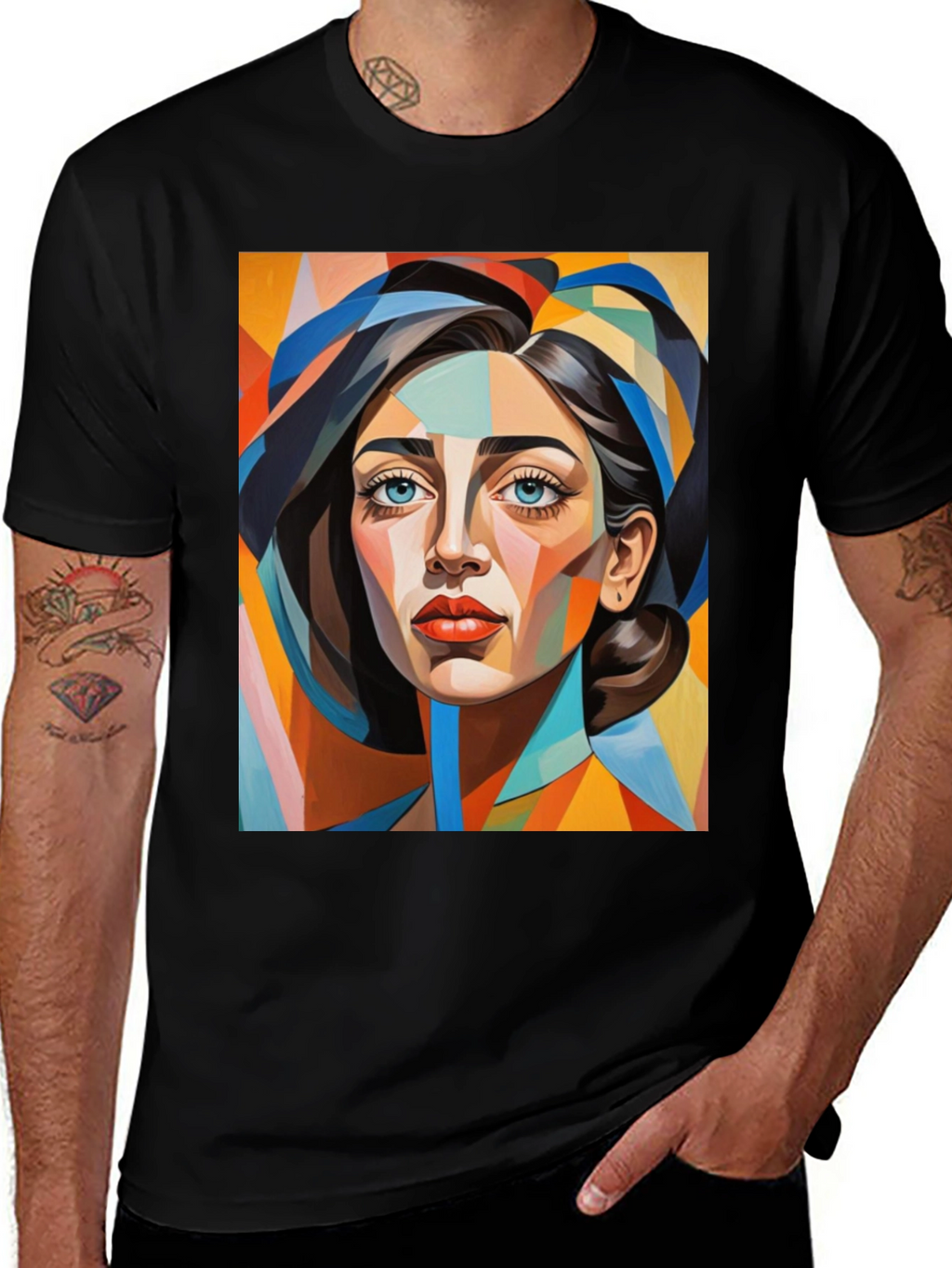 Abstract Woman Portrait Graphic T-Shirt