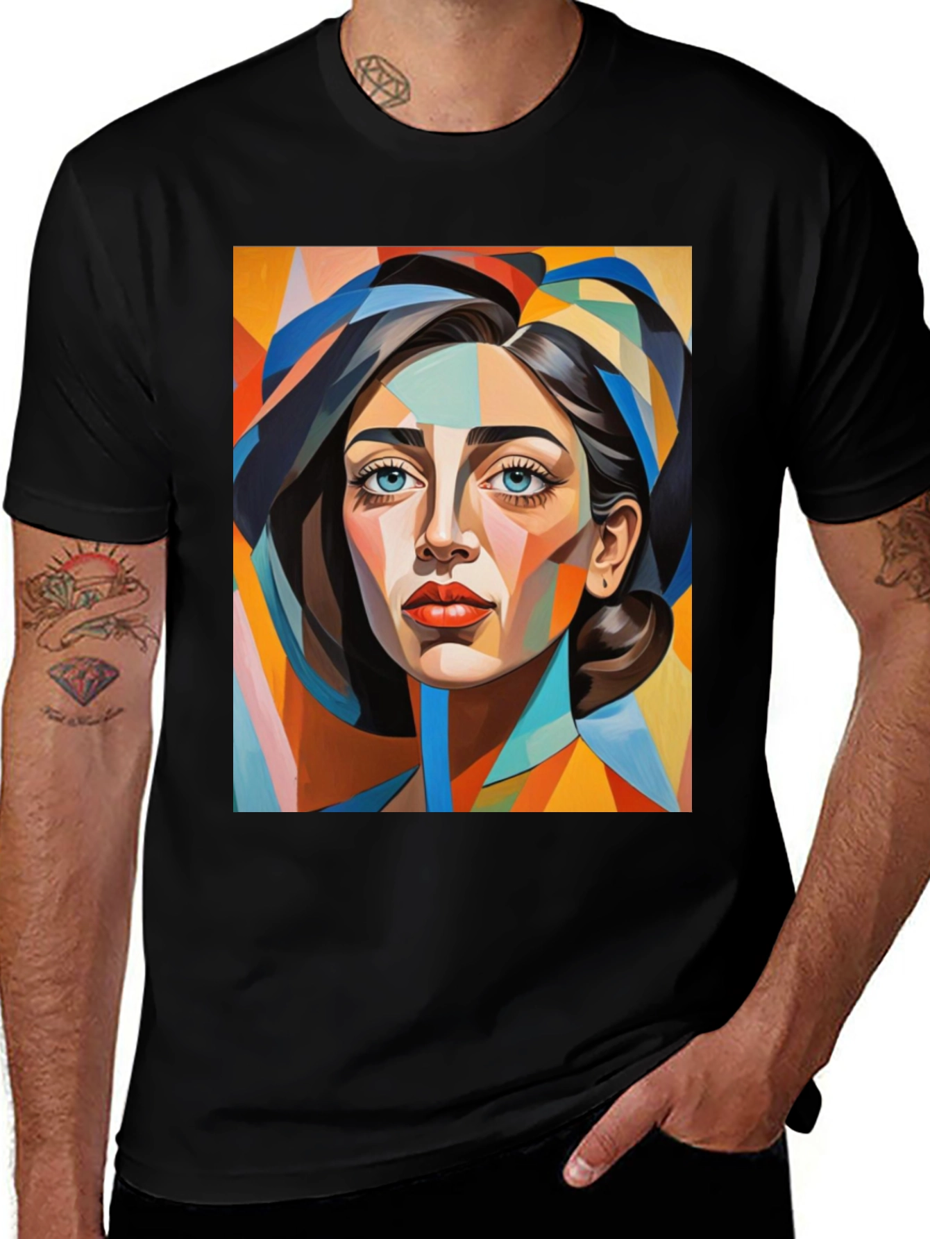 Abstract Woman Portrait Graphic T-Shirt