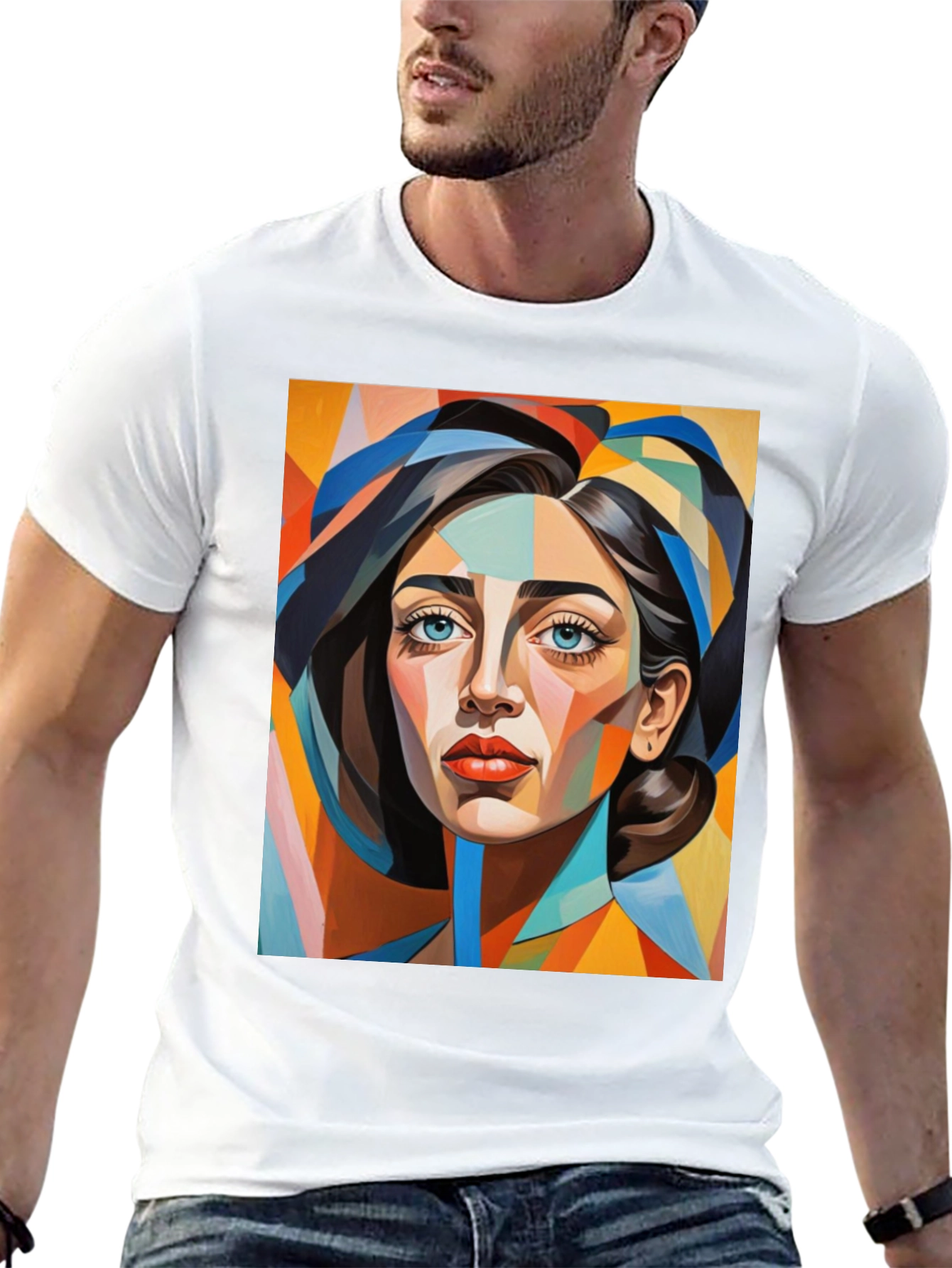Abstract Woman Portrait Graphic T-Shirt