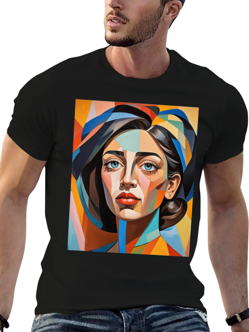Abstract Woman Portrait Graphic T-Shirt