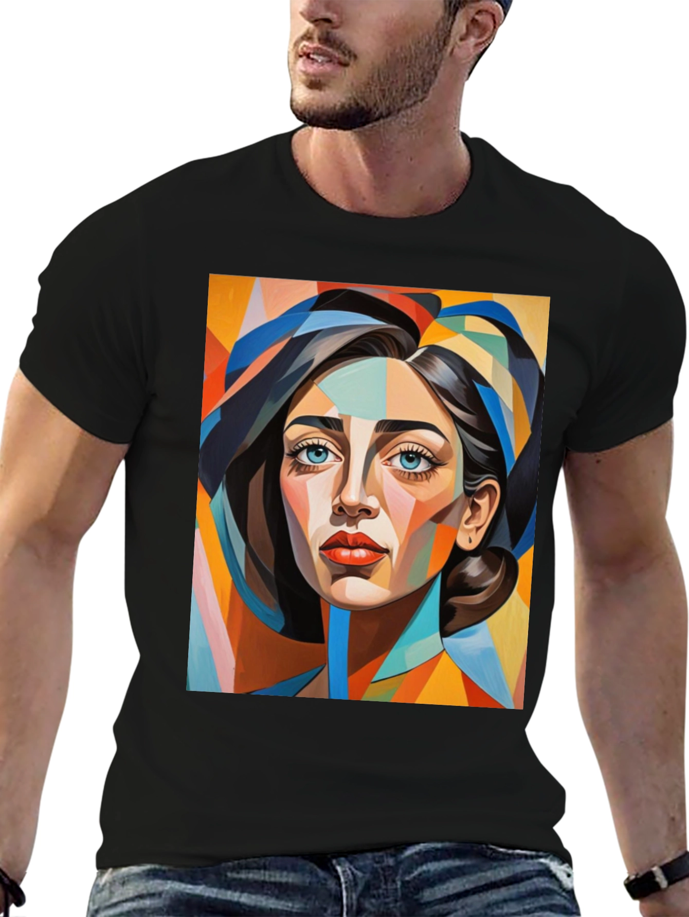 Abstract Woman Portrait Graphic T-Shirt