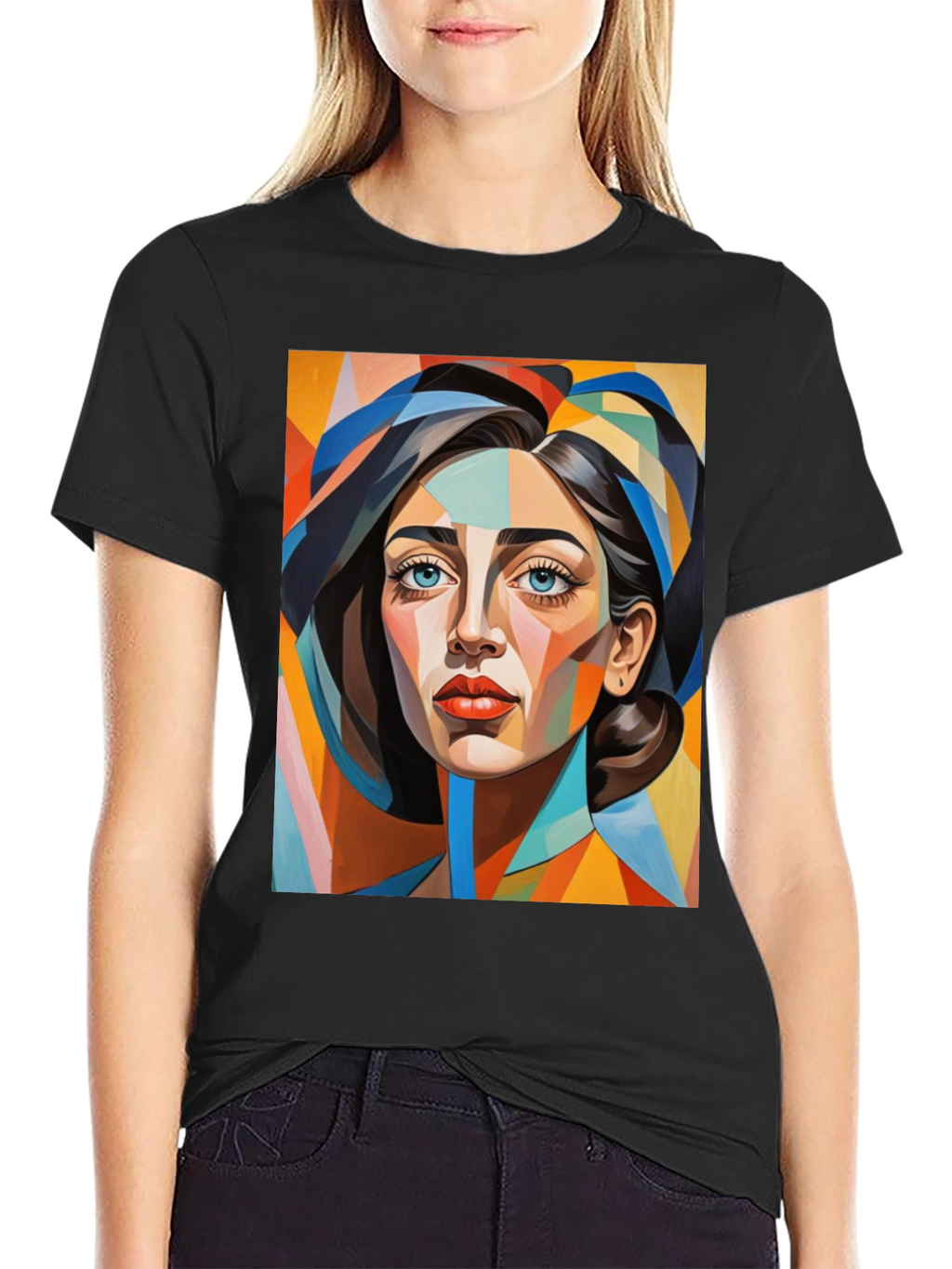 Abstract Woman Portrait Graphic T-Shirt