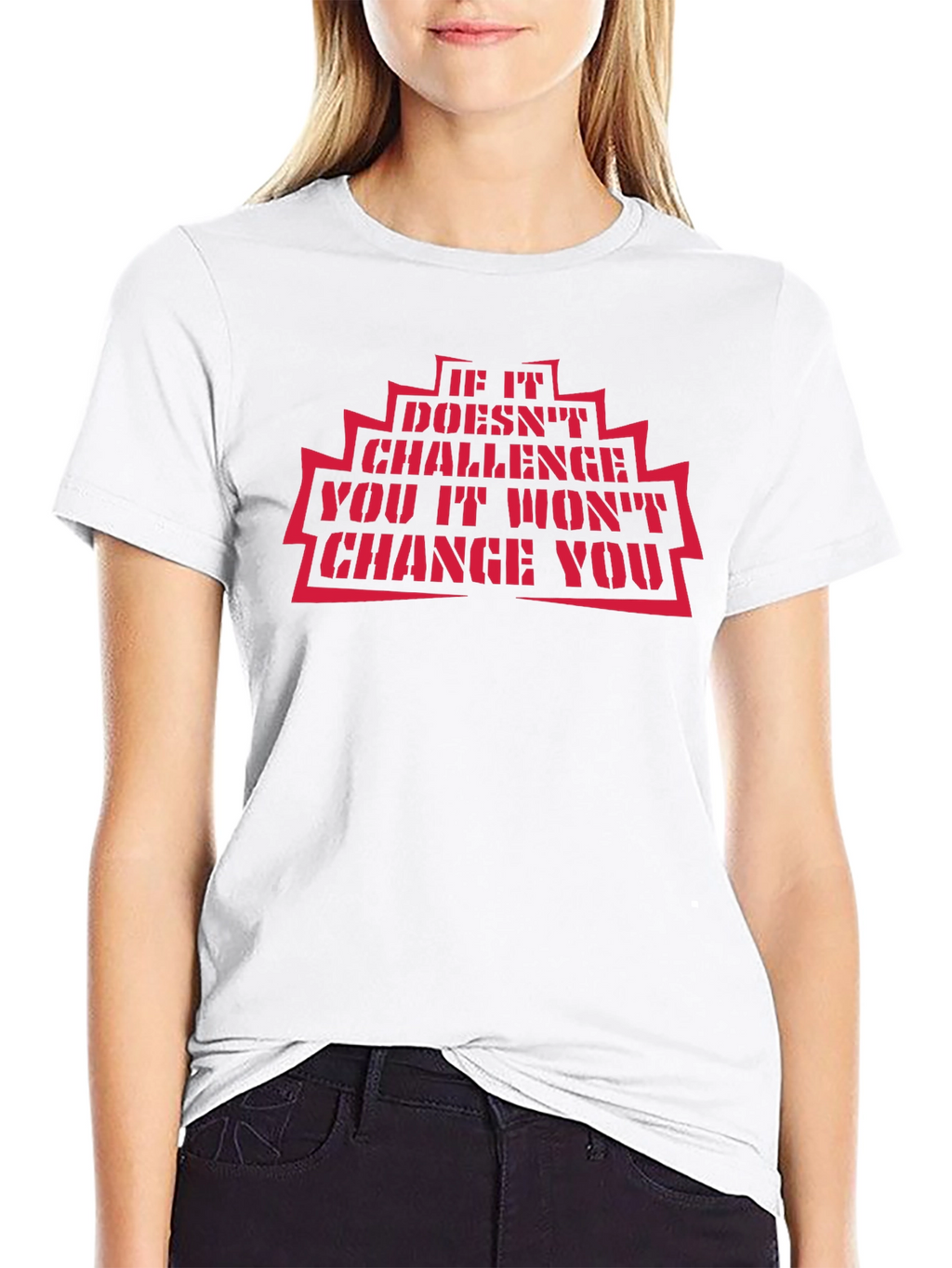 Motivational Black T-Shirt: Challenge and Change Quote