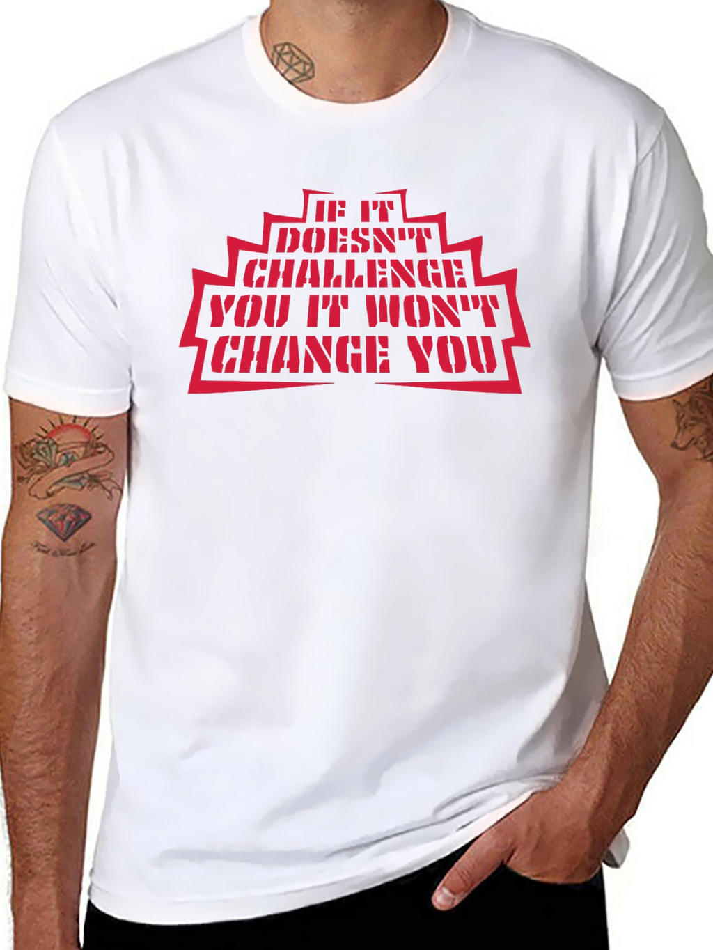 Motivational Black T-Shirt: Challenge and Change Quote