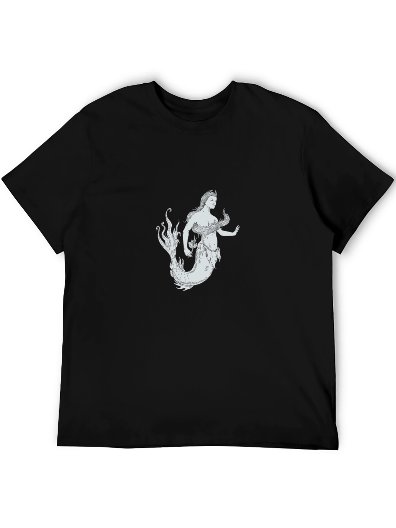 Mermaid Graphic Black T-Shirt
