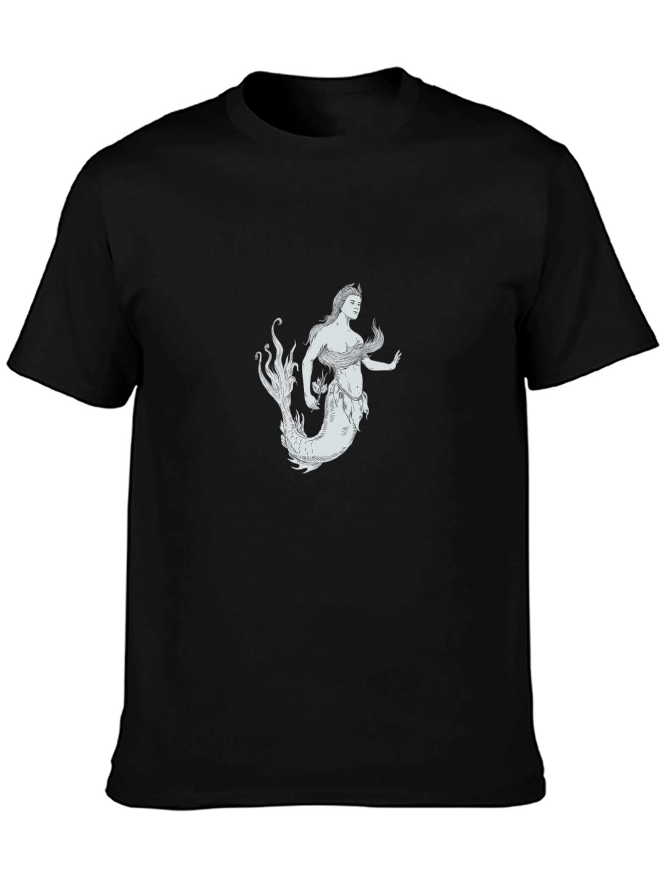 Mermaid Graphic Black T-Shirt