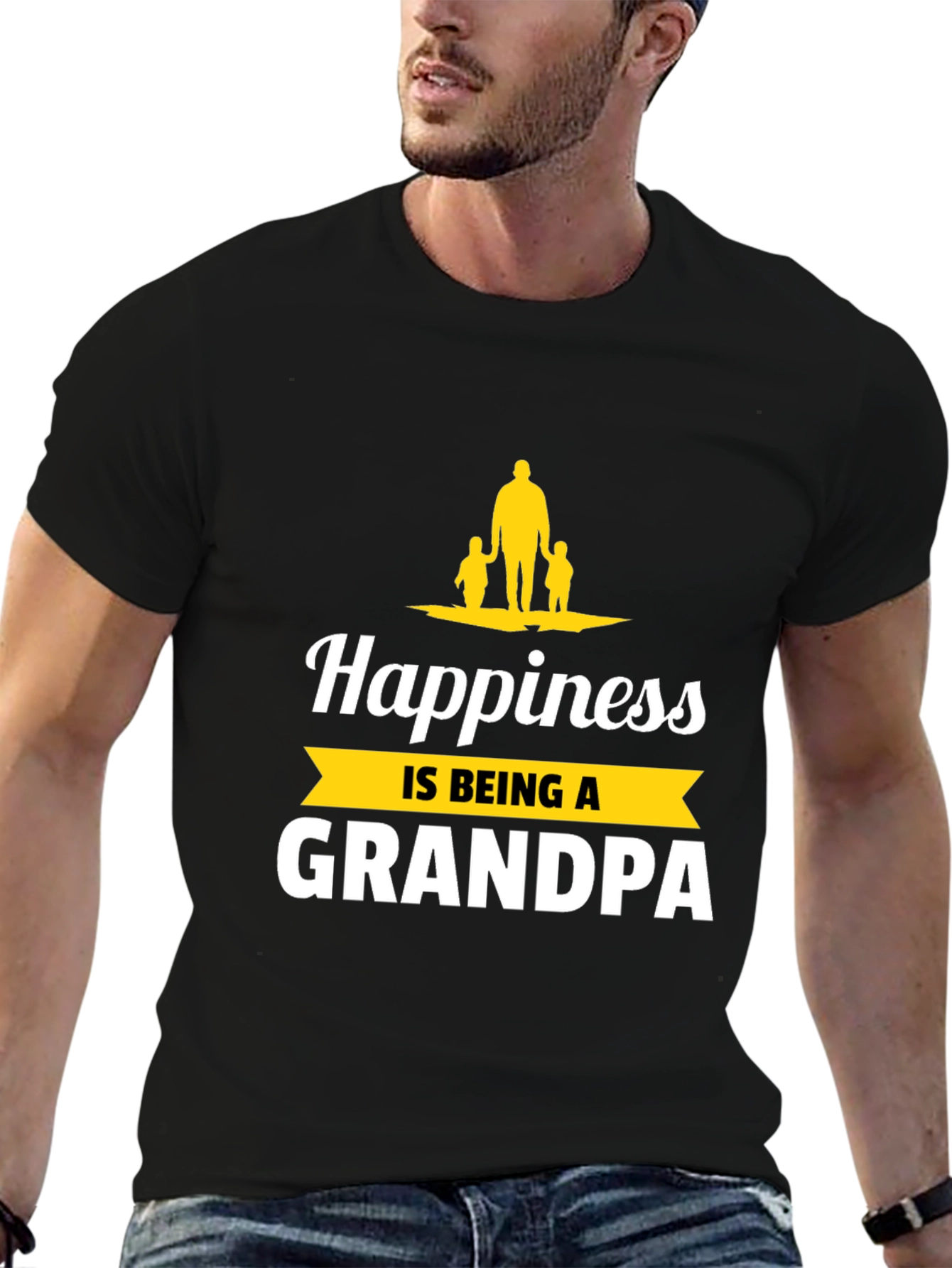 Happiness is Being a Grandpa Graphic T-Shirt