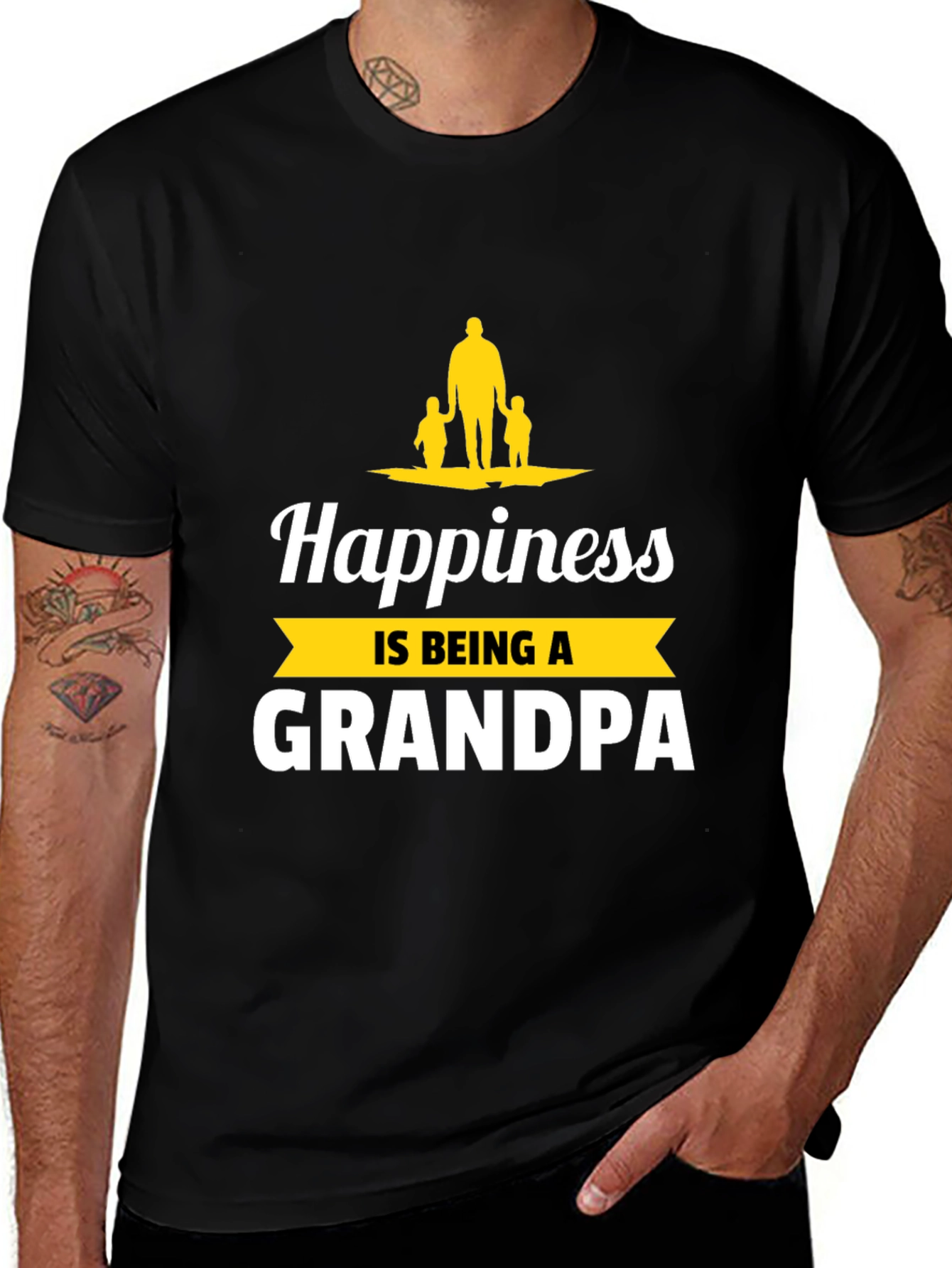 Happiness is Being a Grandpa Graphic T-Shirt