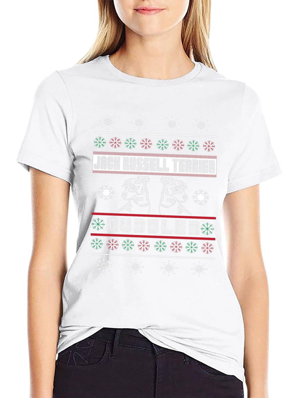 Jack Russell Terrier Cuddler Ugly Christmas Sweater T-Shirt