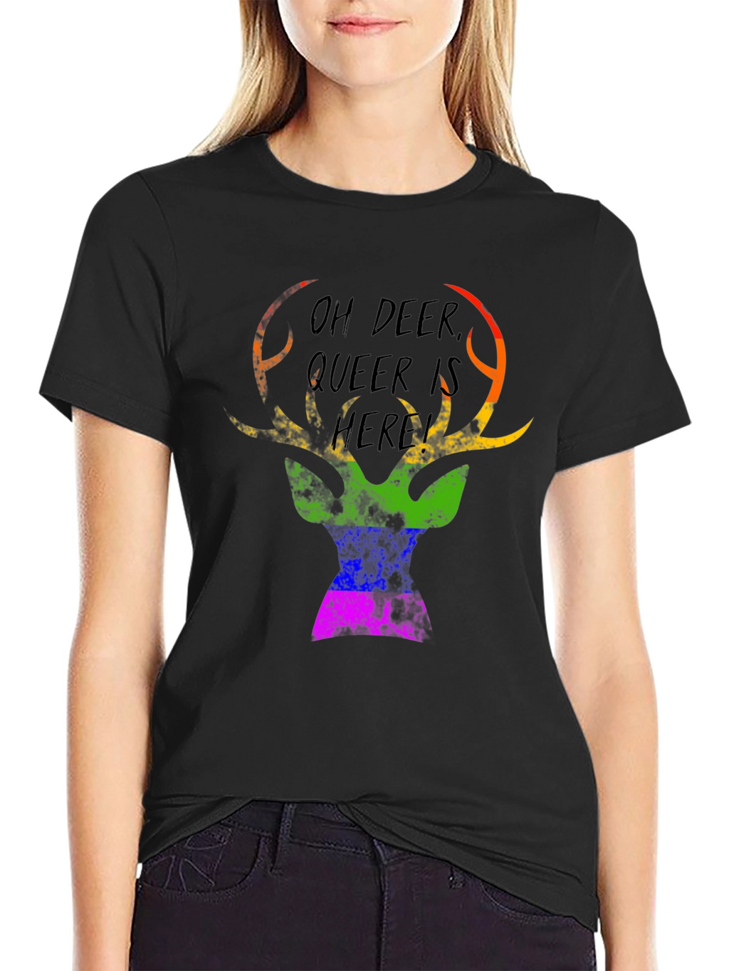 Oh Deer Queer Is Here Graphic Tee