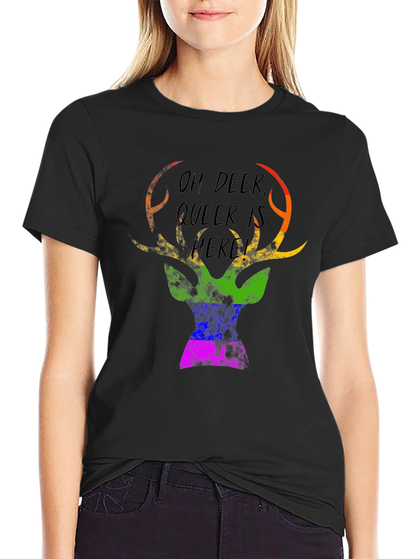 Oh Deer Queer Is Here Graphic Tee