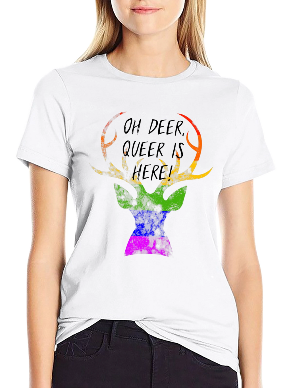 Oh Deer Queer Is Here Graphic Tee