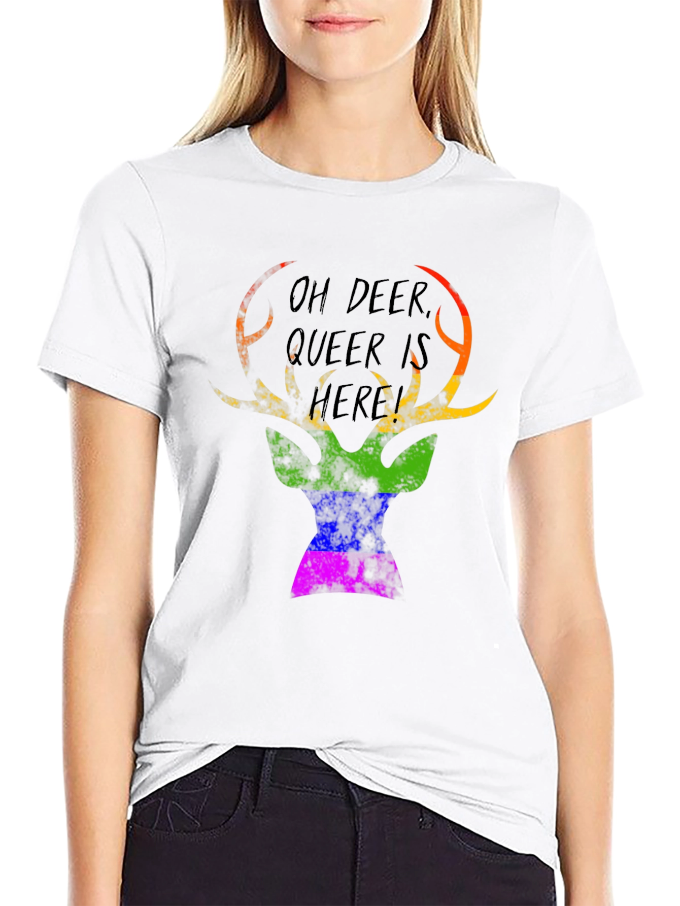 Oh Deer Queer Is Here Graphic Tee