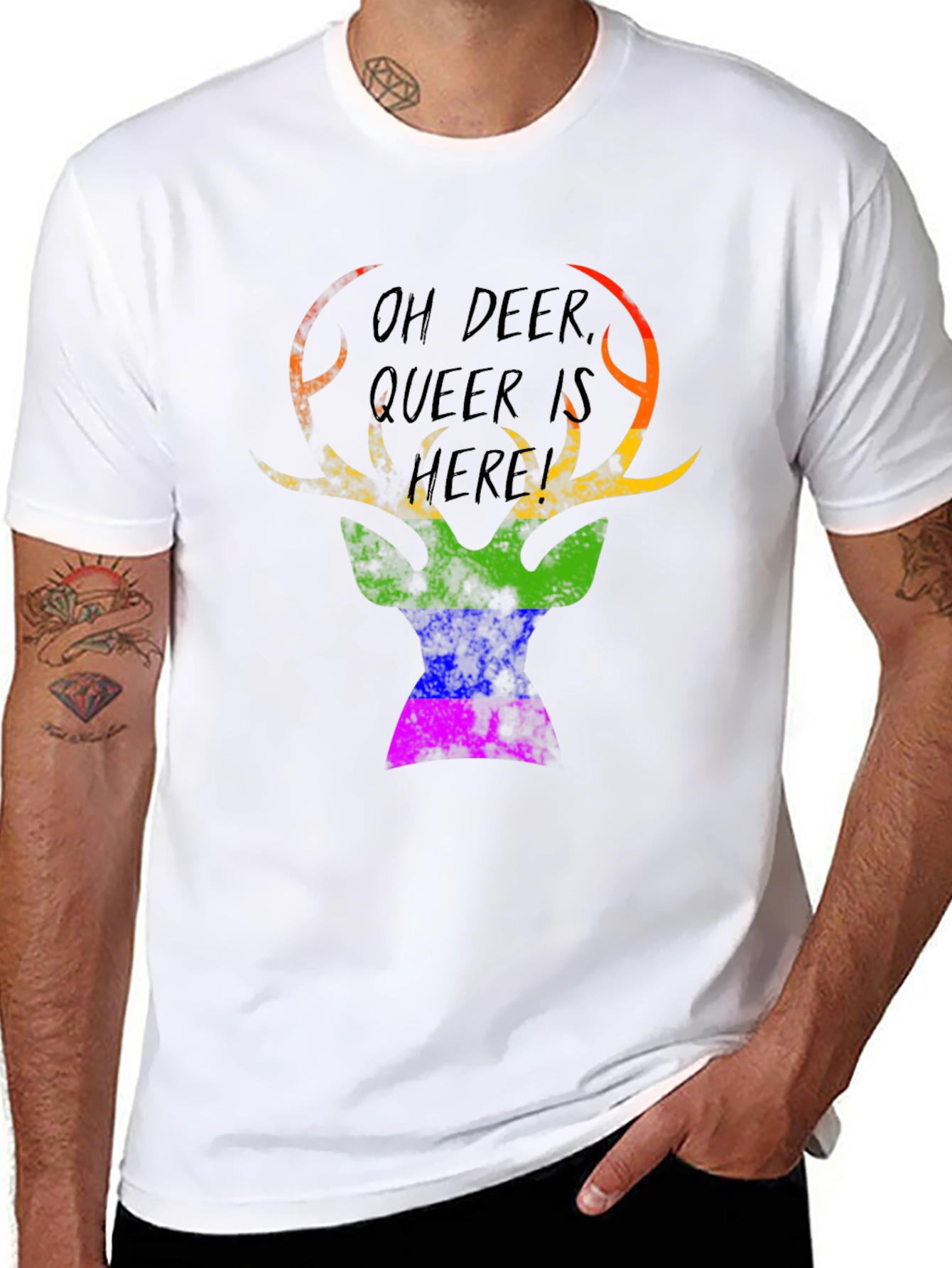 Oh Deer Queer Is Here Graphic Tee