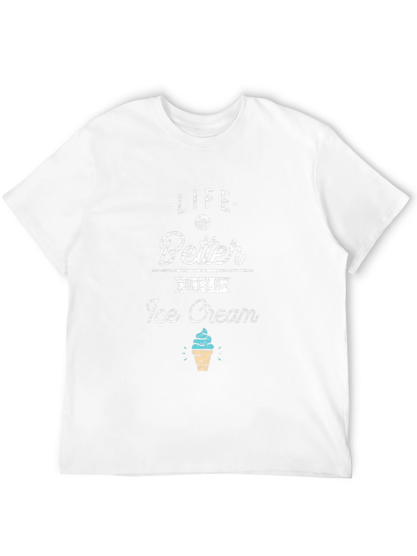 Life Is Better With Ice Cream Black T-Shirt