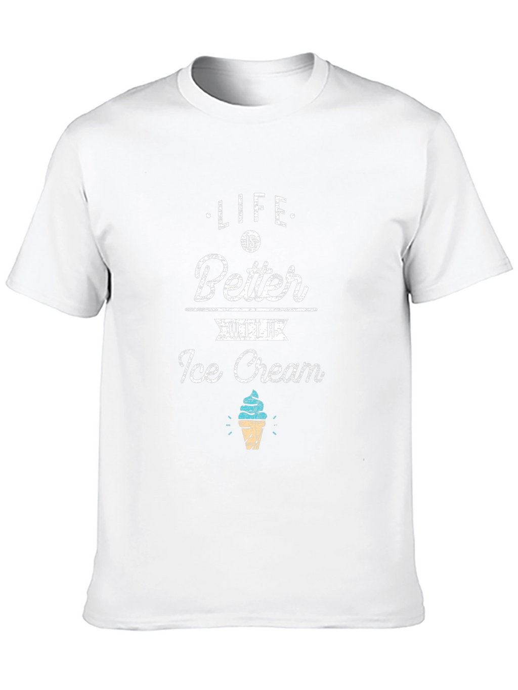 Life Is Better With Ice Cream Black T-Shirt