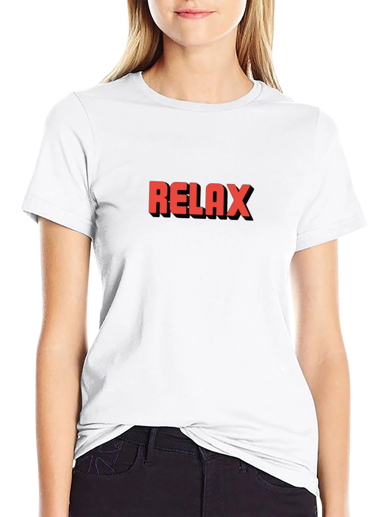 Relax Graphic Tee - Black Cotton T-Shirt