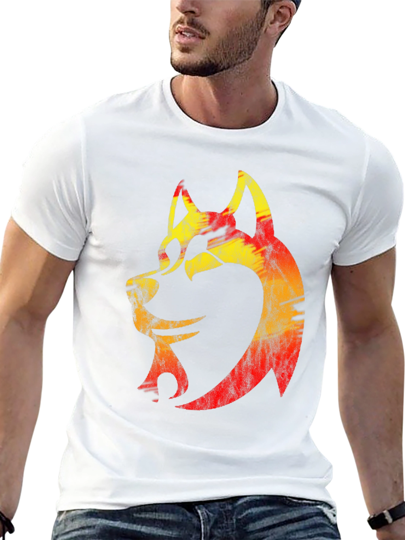 Wolf Graphic Tee - Bold Animal Print Black T-Shirt