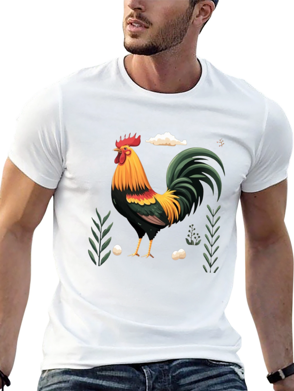 Rooster Graphic Tee - Farm Animal Design