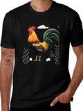 Rooster Graphic Tee - Farm Animal Design