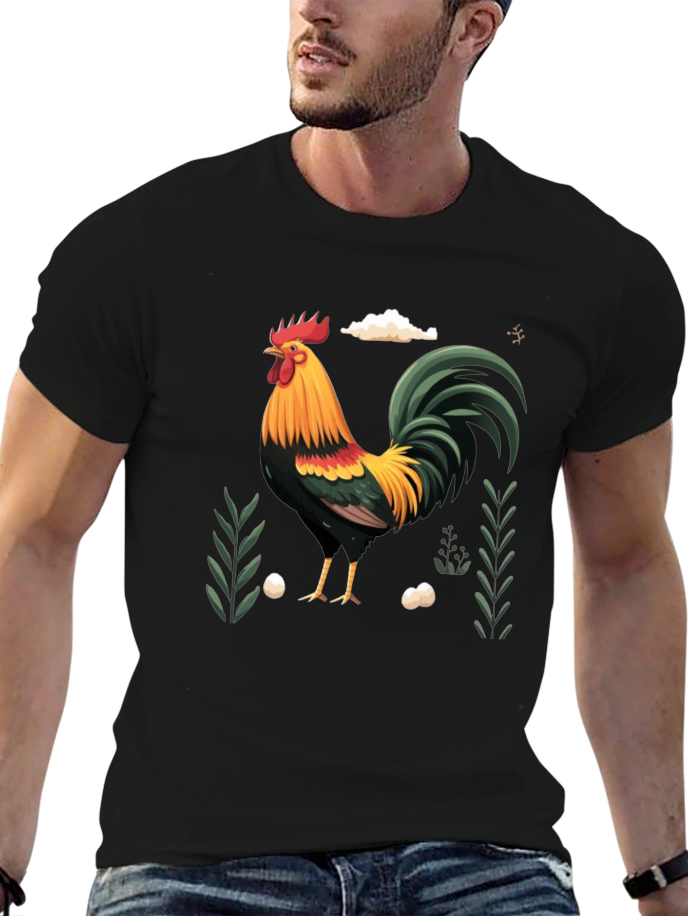 Rooster Graphic Tee - Farm Animal Design