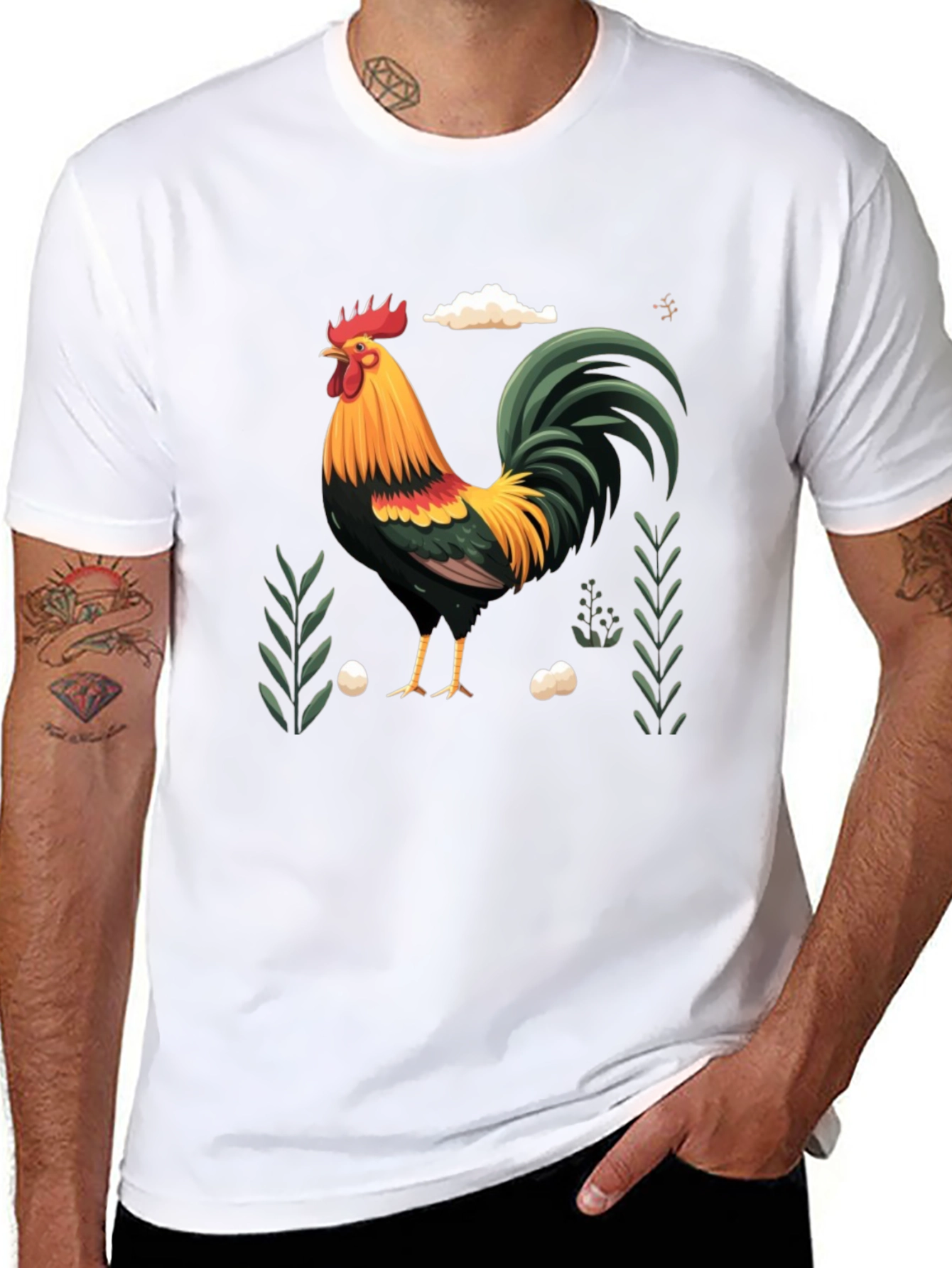 Rooster Graphic Tee - Farm Animal Design