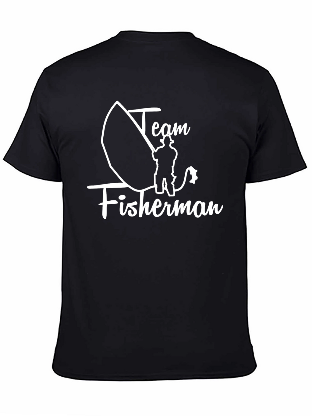 Team Fisherman Black Cotton Tee
