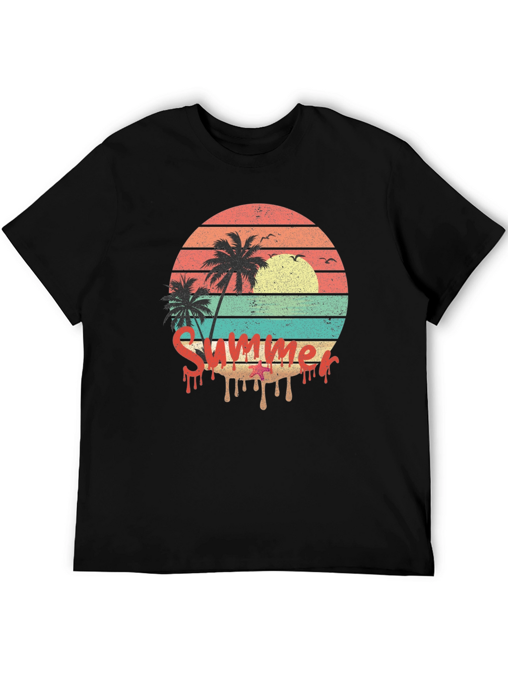 Summer Sunset Palm Tree Graphic Tee