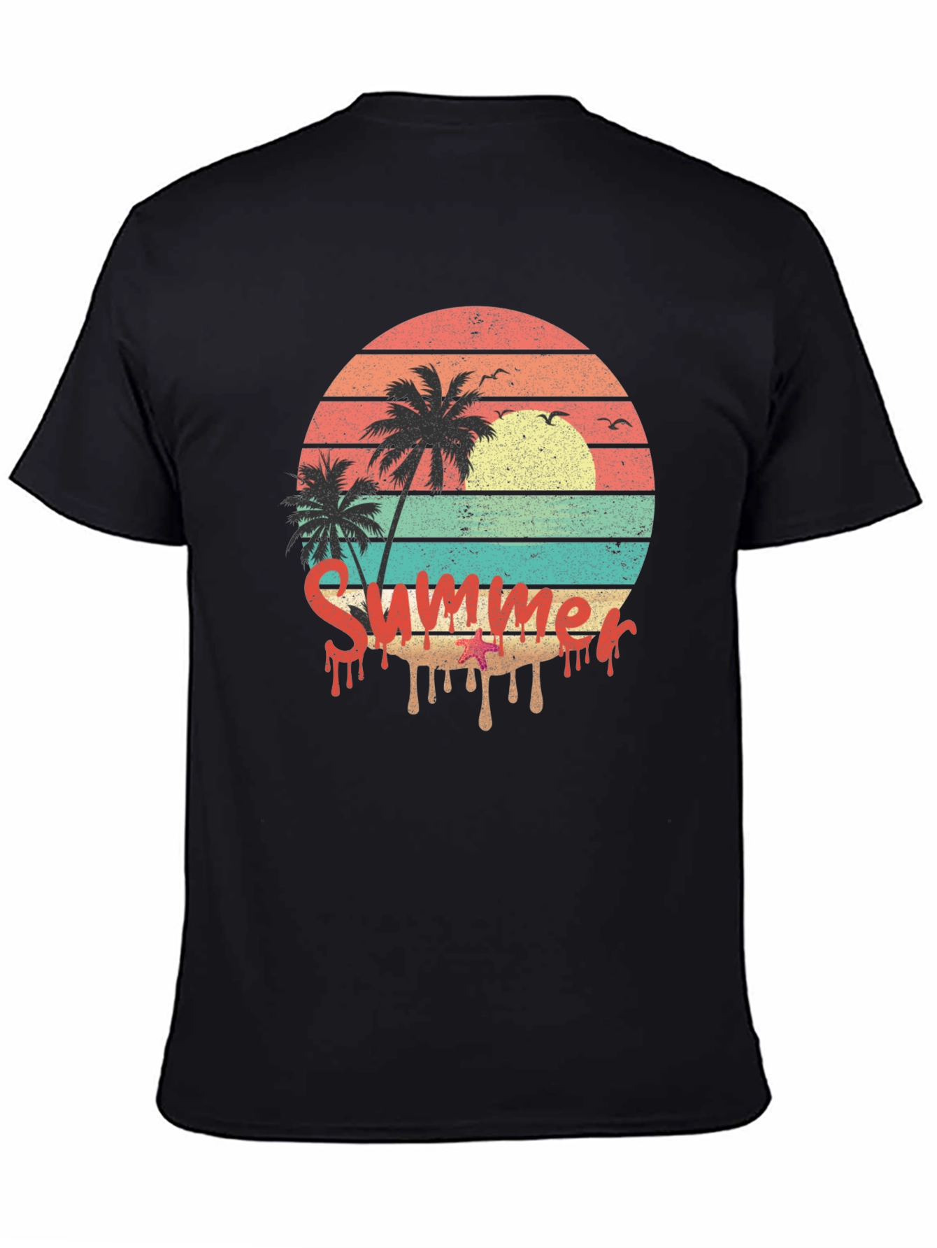 Summer Sunset Palm Tree Graphic Tee