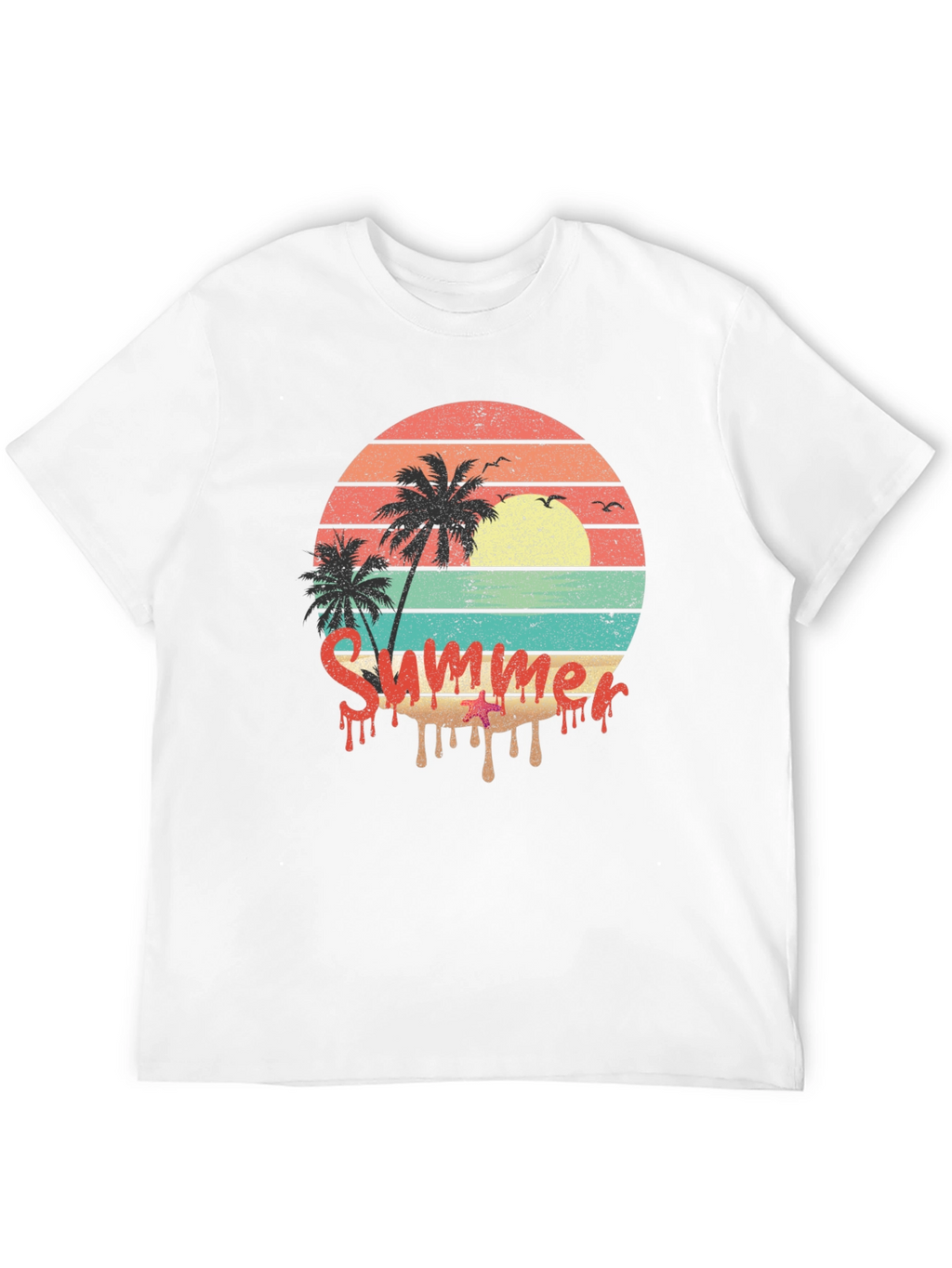 Summer Sunset Palm Tree Graphic Tee