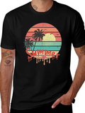 Summer Sunset Palm Tree Graphic Tee