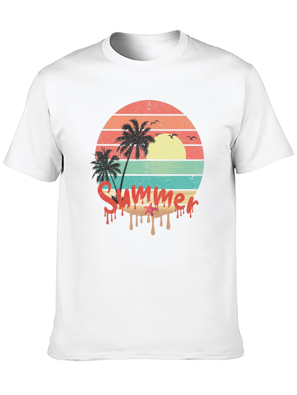 Summer Sunset Palm Tree Graphic Tee