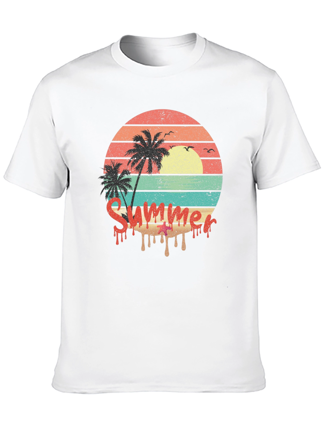 Summer Sunset Palm Tree Graphic Tee