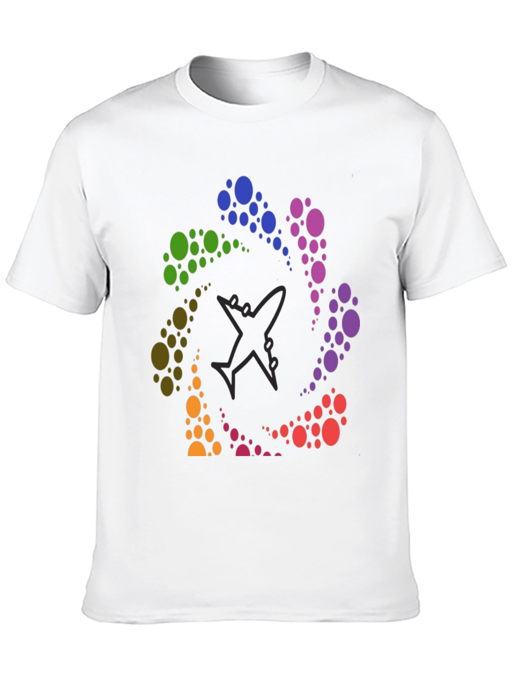 Rainbow Airplane Circle Graphic Tee