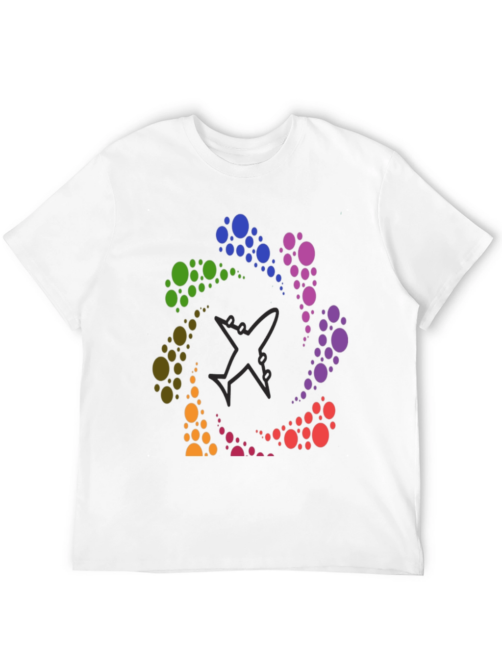 Rainbow Airplane Circle Graphic Tee