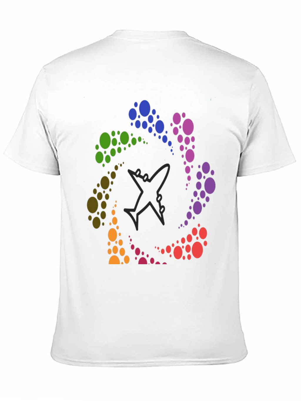 Rainbow Airplane Circle Graphic Tee