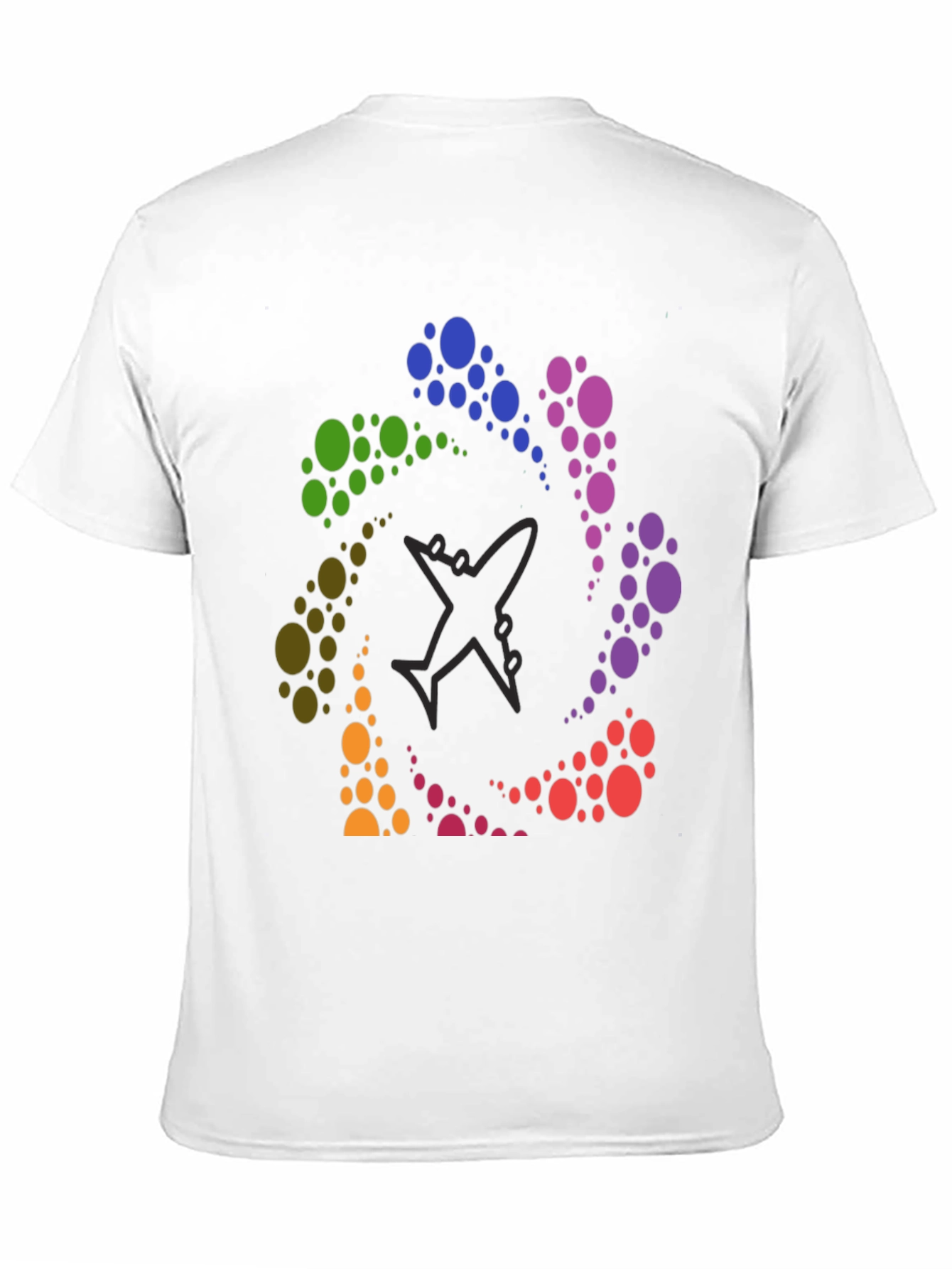Rainbow Airplane Circle Graphic Tee