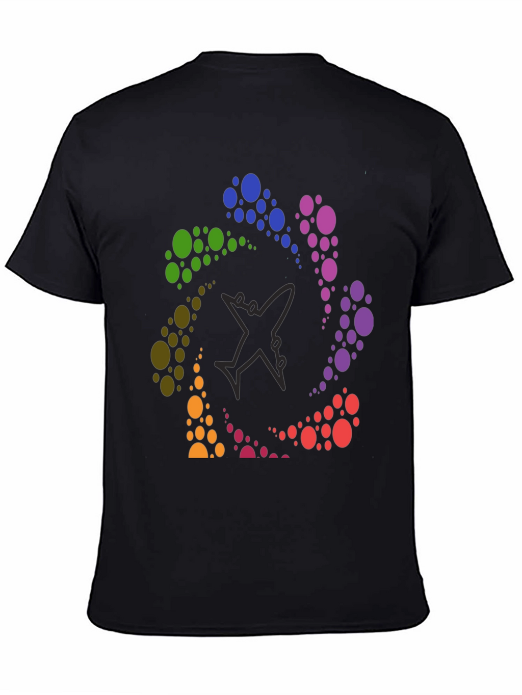 Rainbow Airplane Circle Graphic Tee