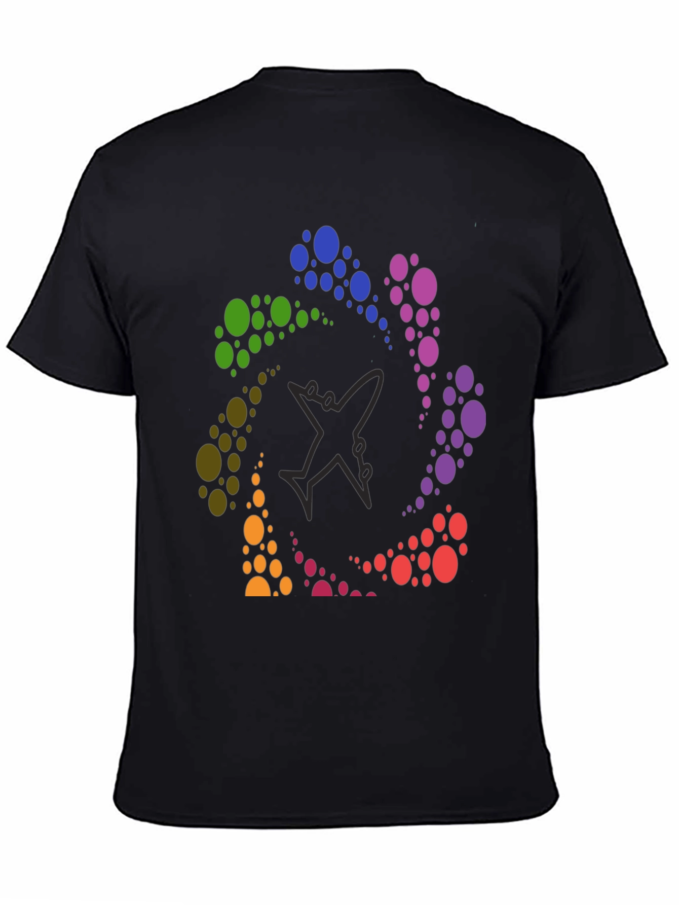 Rainbow Airplane Circle Graphic Tee