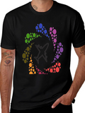 Rainbow Airplane Circle Graphic Tee