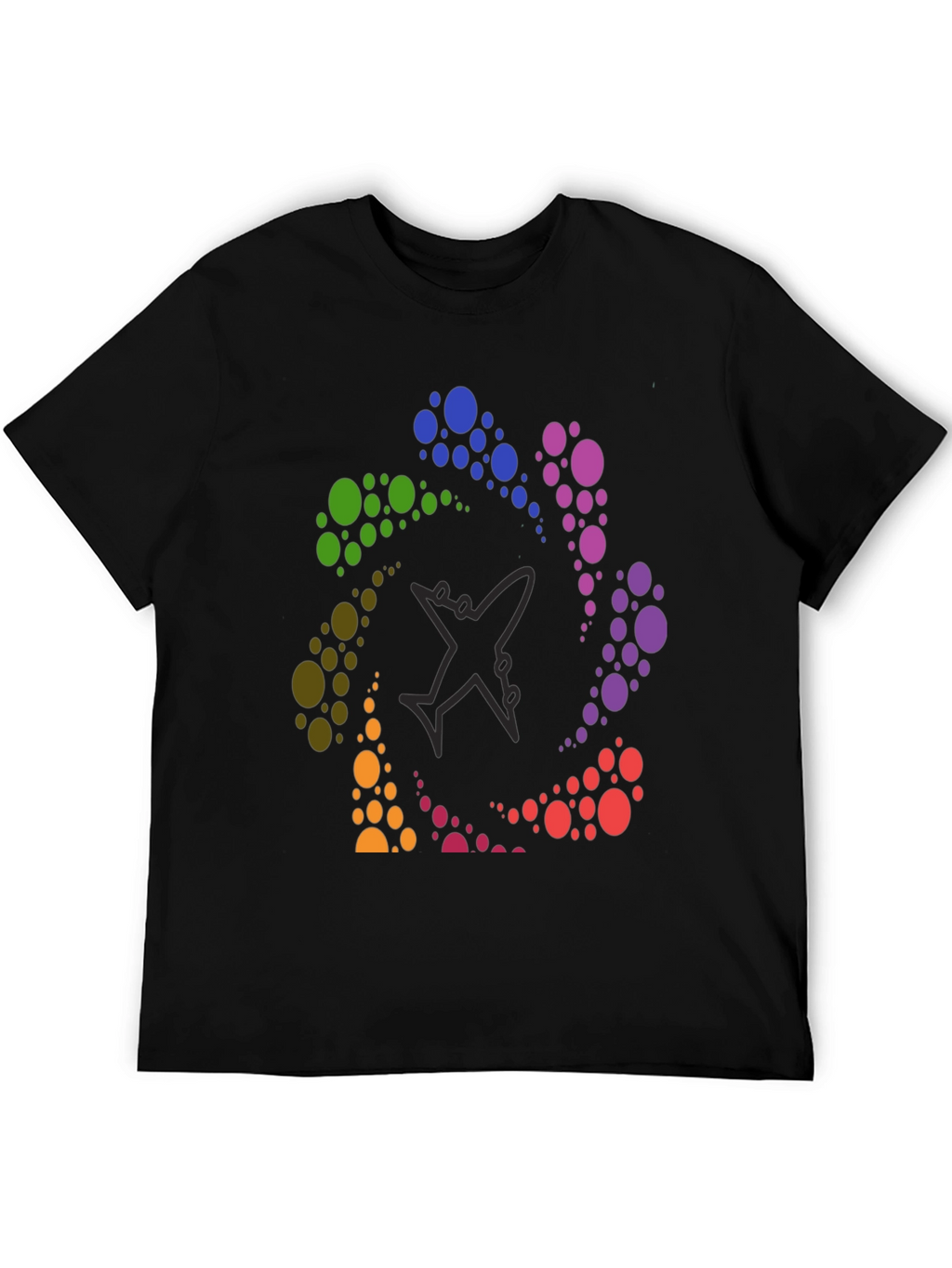 Rainbow Airplane Circle Graphic Tee