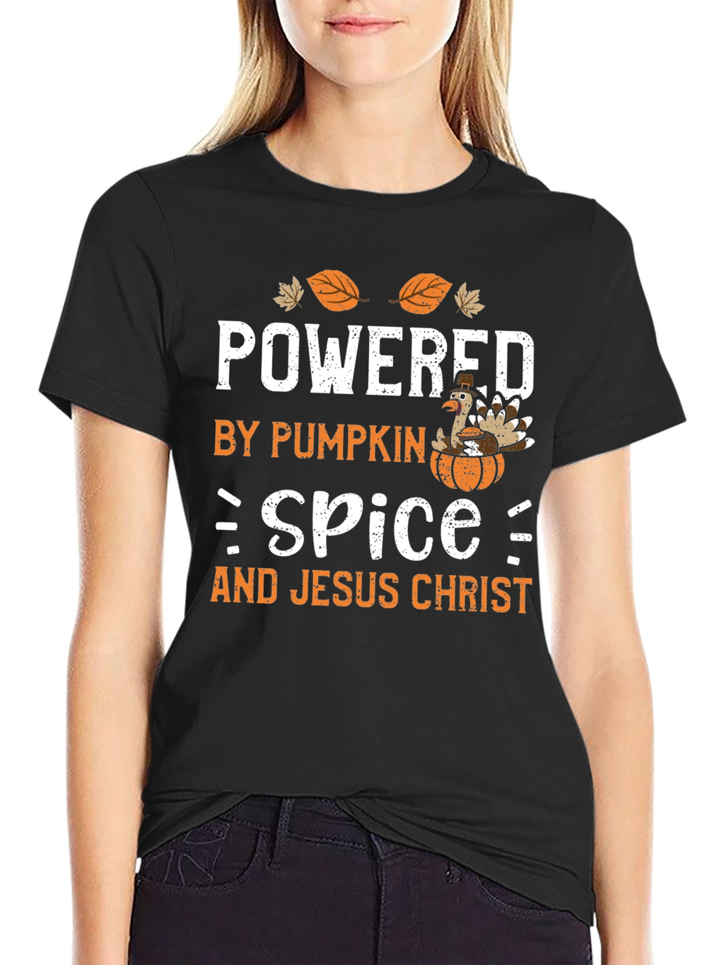 Powered by Pumpkin Spice and Jesus Christ T-Shirt